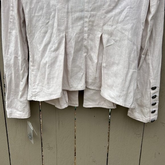 NWT Free People Linen Blend Blazer Coastal Hamptons Beach Summer Classic Sz S - Picture 7 of 7